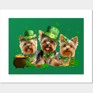 My Yorkie Is My Lucky Charm St Patricks Day Posters and Art